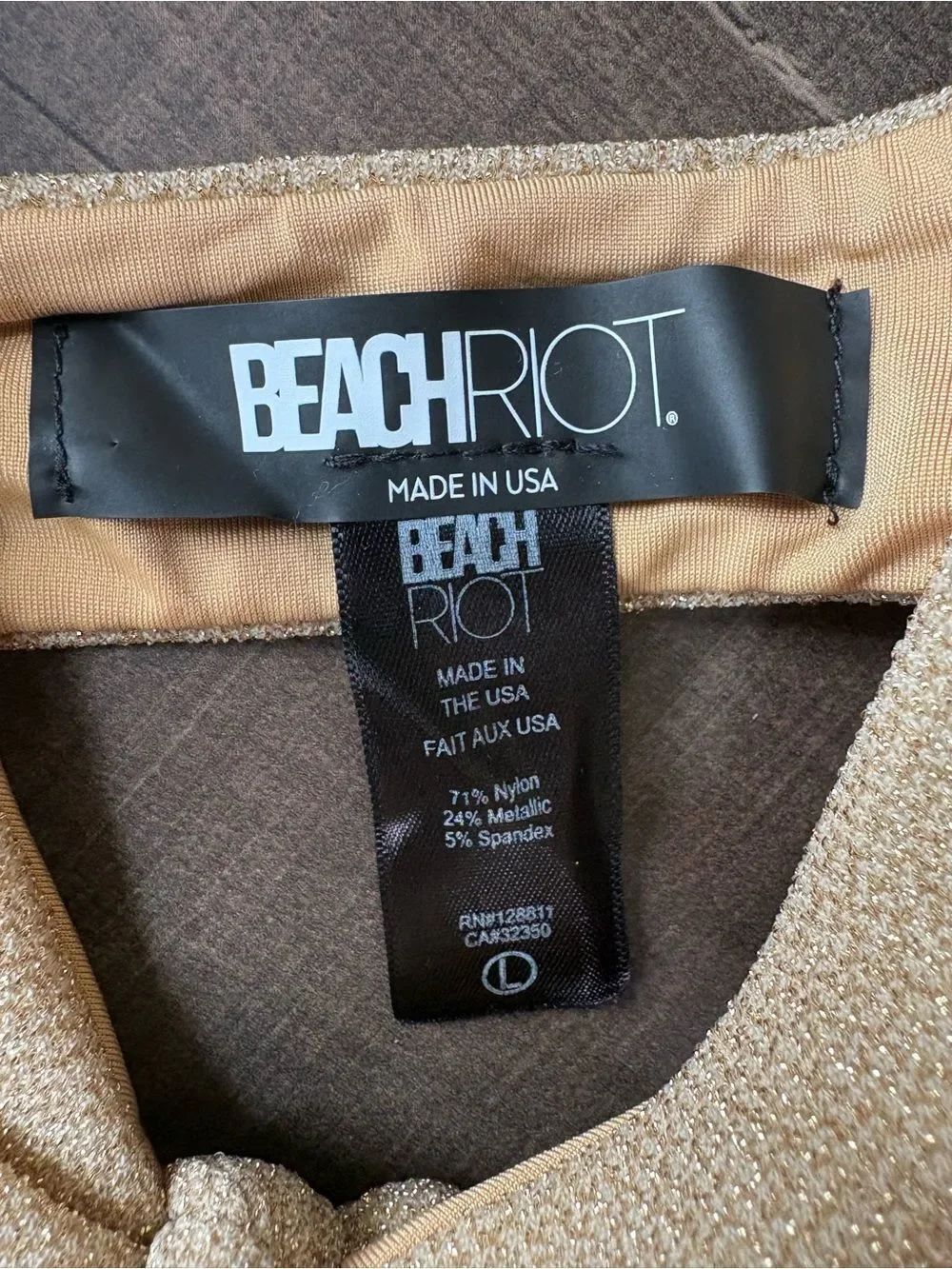 Beach Riot Beige Glitter Bikini Set - Picture 2 of 6